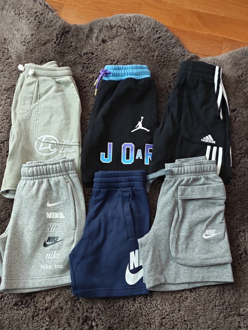 Nike Kids Black, Gray & Navy Athletic Shorts Pack